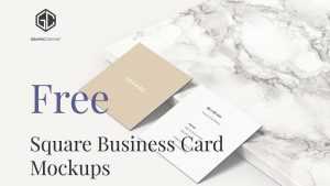Free Square Business Card Mockup