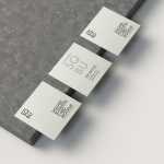 Free Square Business Card Mockup on Concrete