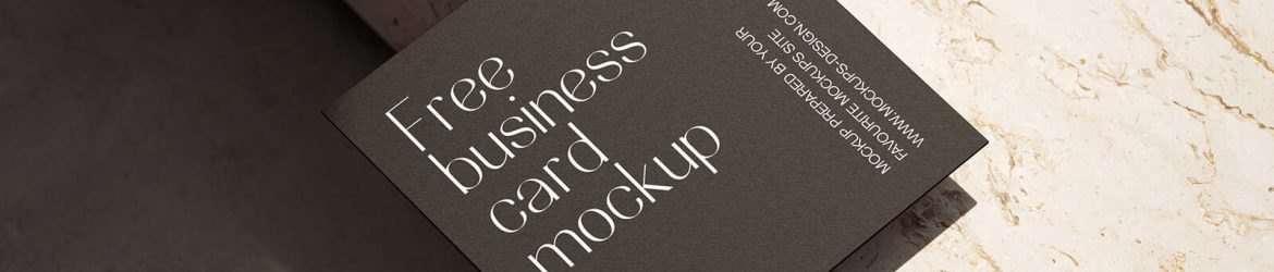 Free Square Business Card Mockups set Shadow Scene