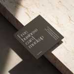 Free Square Business Card Mockups set Shadow Scene