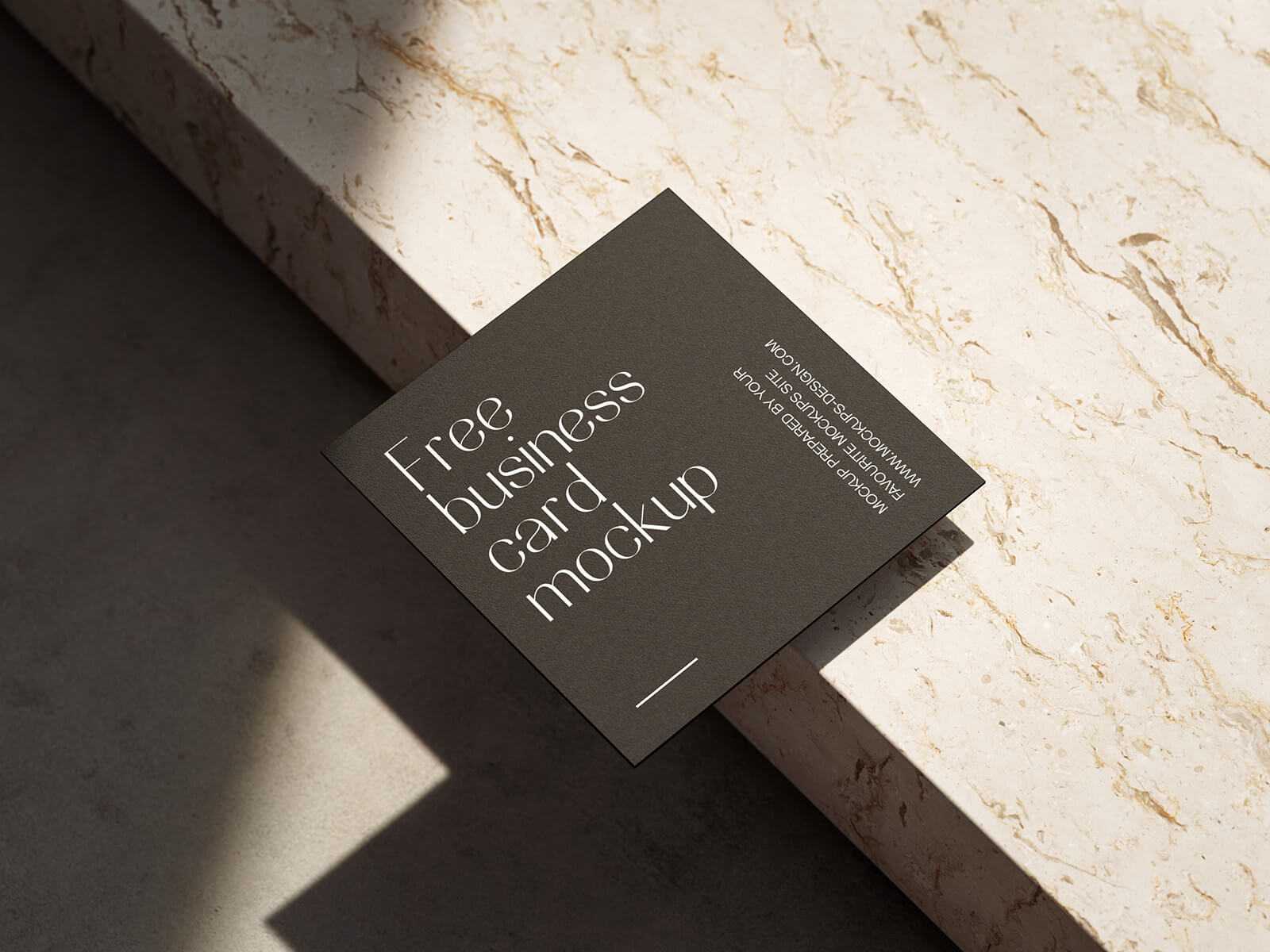 Free Square Business Card Mockups set Shadow Scene