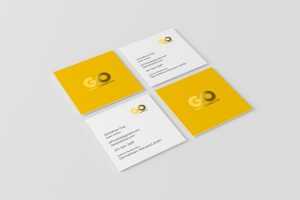 Free Square Business Card PSD Mockup