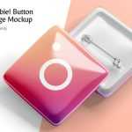 Free Square Button Badge Mockup PSD PSD