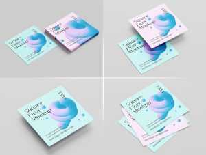 Free Square Flyer, Social Media Post Mockups PSD set