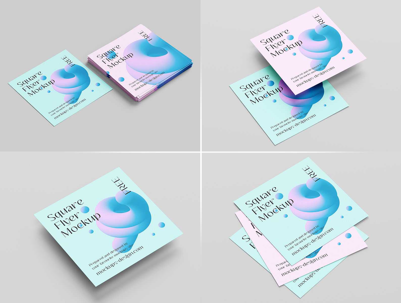 Free Square Flyer, Social Media Post Mockups PSD set