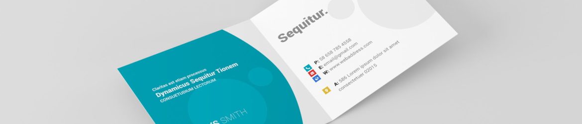 Free Square Fold Business Card Mockup