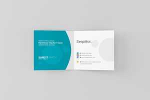 Free Square Folded Business Card Mockup