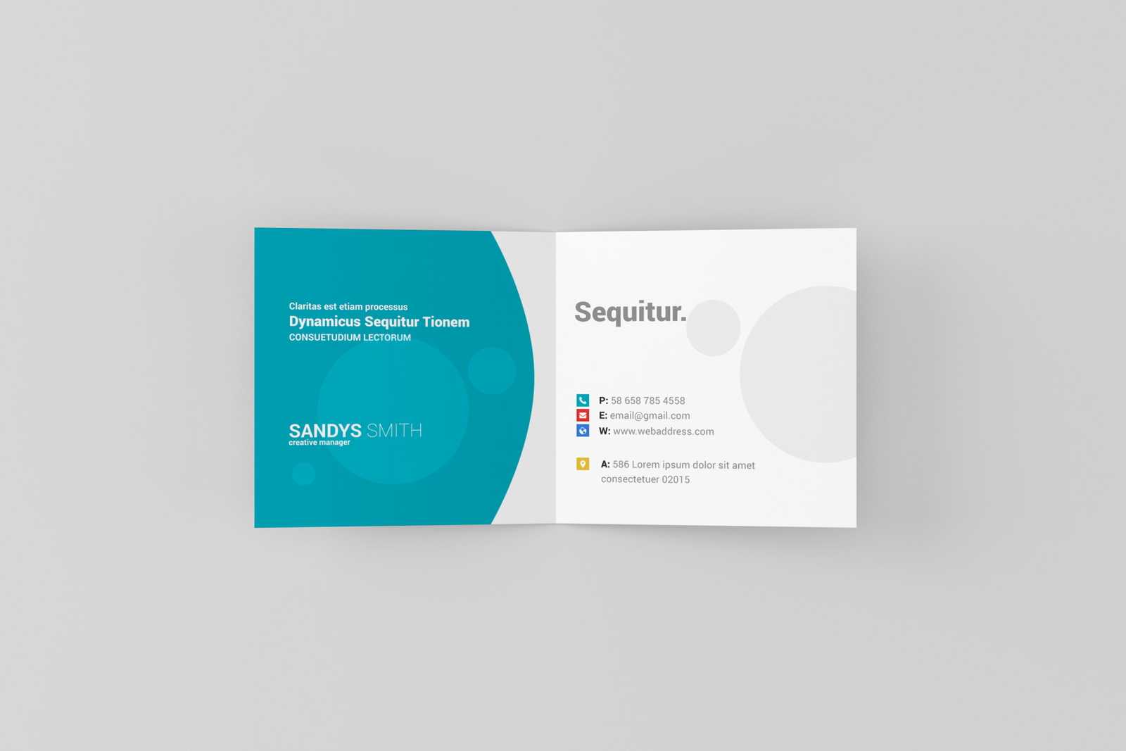 Free Square Folded Business Card Mockup