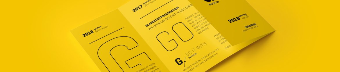 Free Square Gatefold Brochure Mockup