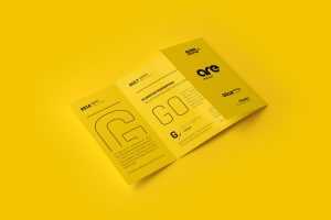 Free Square Gatefold Brochure Mockup