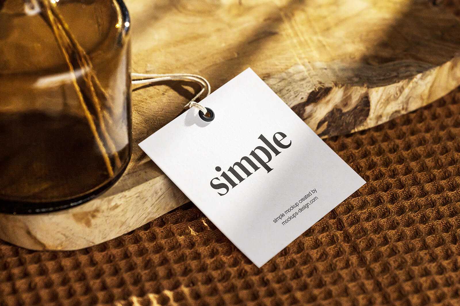 Free Square Hang Tag Mockup PSD
