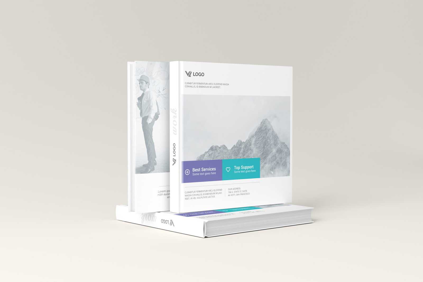 Free Square Hardcover Book Mockup