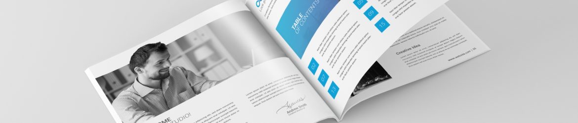Free Square Magazine Brochure PSD Mockup