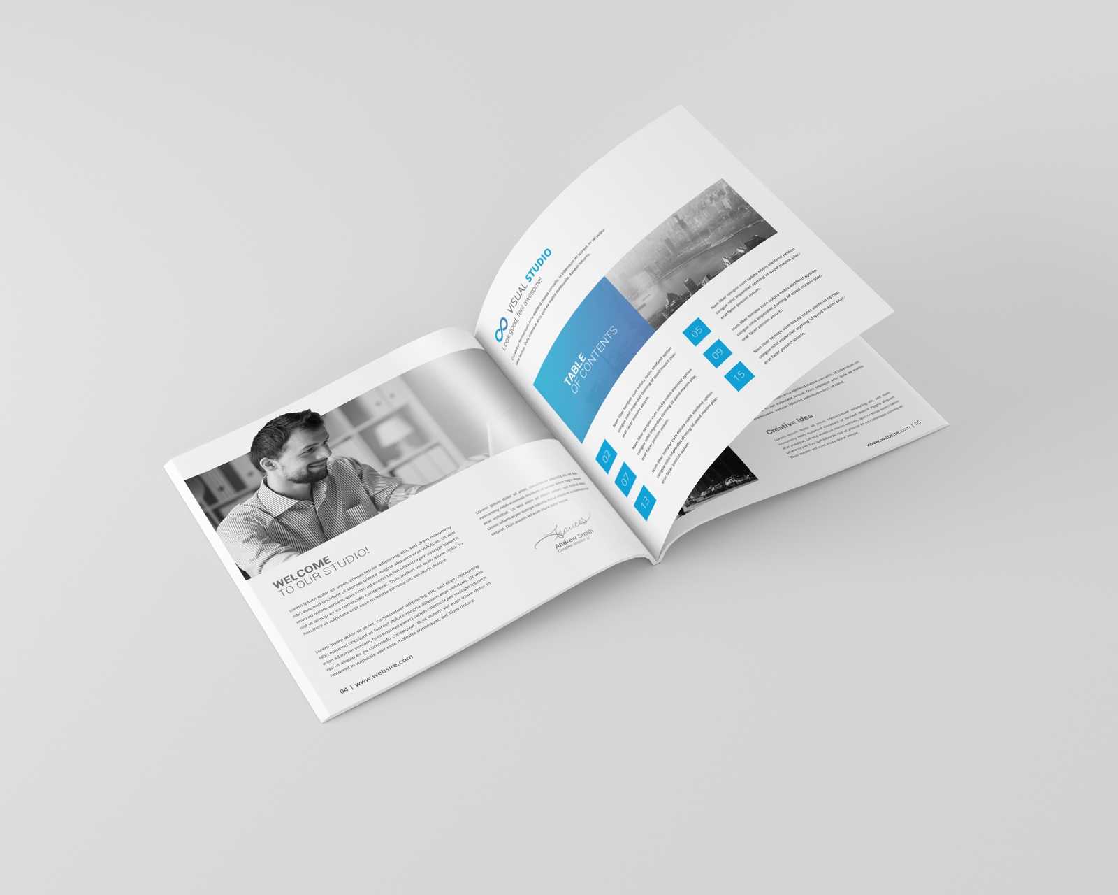 Free Square Magazine Brochure PSD Mockup
