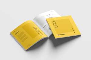 Free Square Magazine Mockup