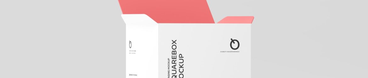 Free Square Minimal Looking Box Mockup