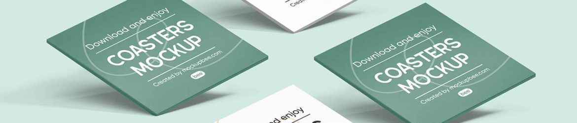 Free Square Paper Coaster Mockup for Social Media 😉Post Branding
