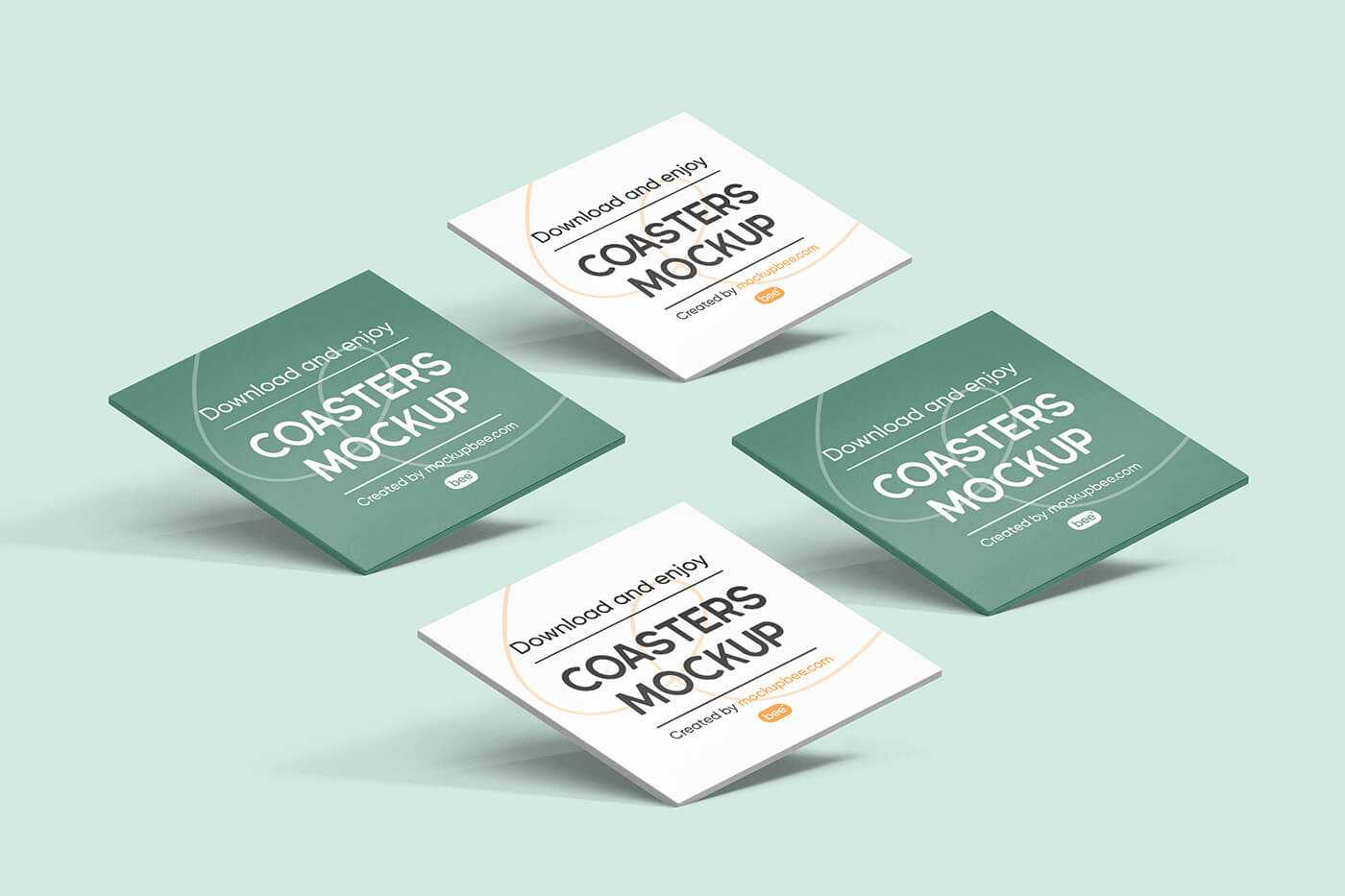 Free Square Paper Coaster Mockup for Social Media 😉Post Branding