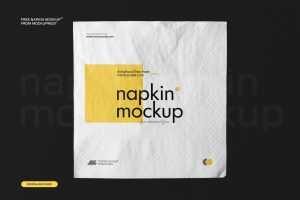 Free Square Paper Napkin Mockup