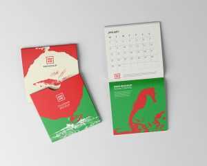 Free Square Small Calendar Mockup PSD