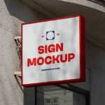 Free Square Street Sign Mockup
