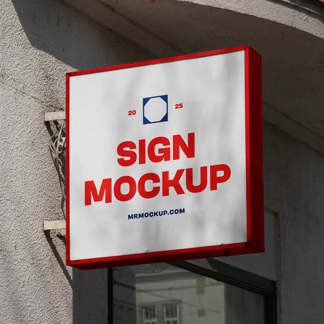 Free Square Street Sign Mockup