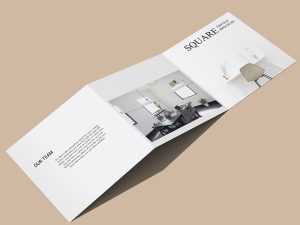 Free Square Trifold Brochure Mockup PSD