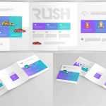 Free Square Trifold Brochure Mockup PSD set