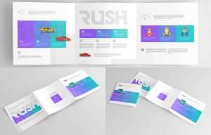 Free Square Trifold Brochure Mockup PSD set