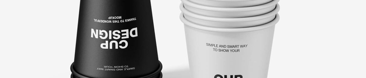 Free Stacked Paper Cup Mockups 4 PSD files