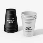 Free Stacked Paper Cup Mockups 4 PSD files
