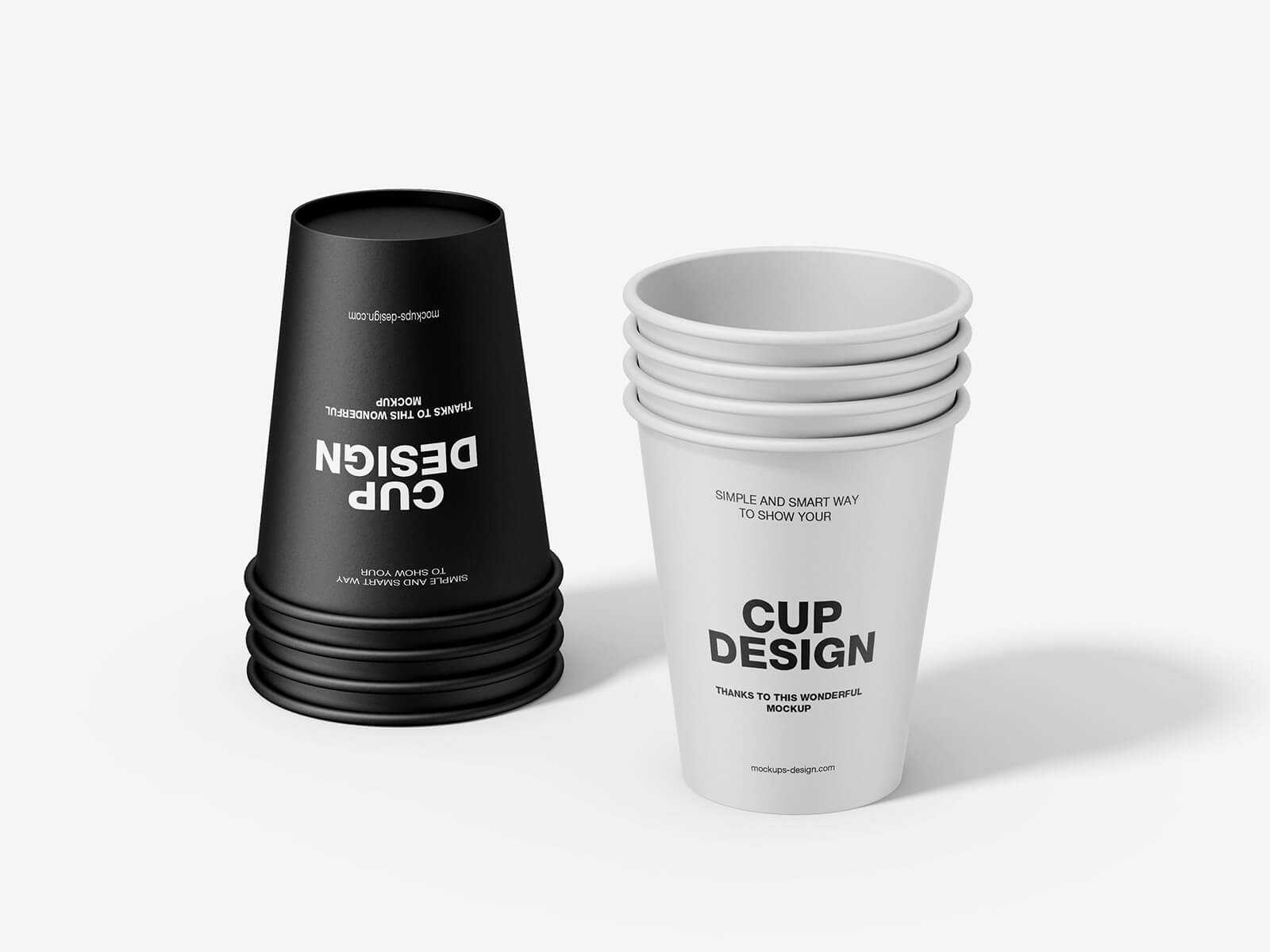 Free Stacked Paper Cup Mockups 4 PSD files