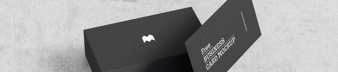 Free Standard Size Black Business Card Mockups Set