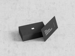 Free Standard Size Black Business Card Mockups Set