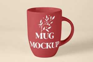 Free Standing Ceramic Tall Mug Mockup PSD