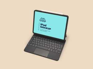 Free Standing iPad Mockup PSD