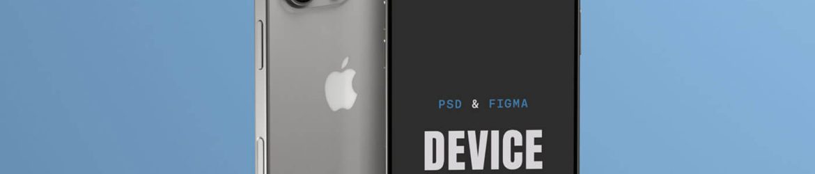 Free Standing iPhone 16 Pro Mockup PSD