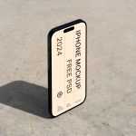Free Standing iPhone Pro Mockup - Free PSD Download Free Standing iPhone Pro Mockup