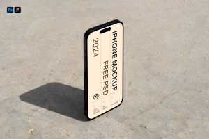 Free Standing iPhone Pro Mockup