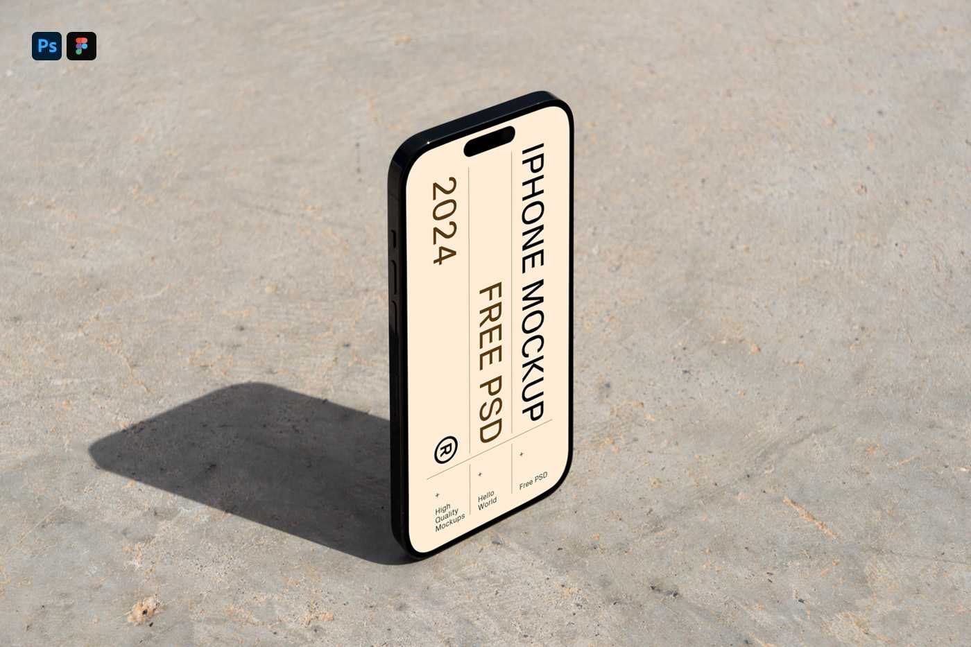 Free Standing iPhone Pro Mockup