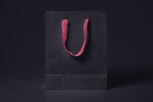 Free Standing Paper Shopping Bag Mockup