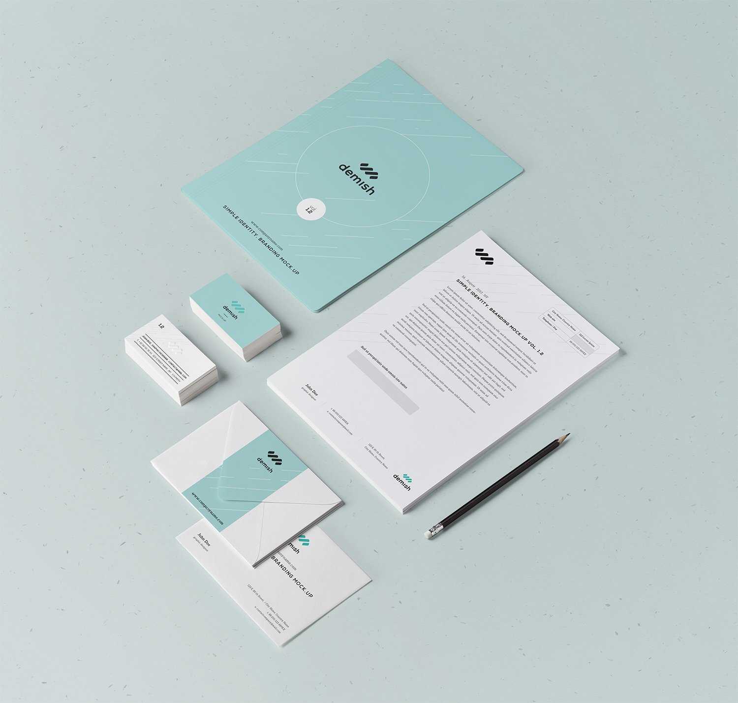 Free Stationery Branding Mock-Up PSD