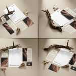 Free Stationery Mockup set with Wood Branches