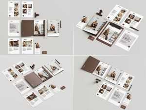 Free Stationery with Folder Mockups for Branding Project