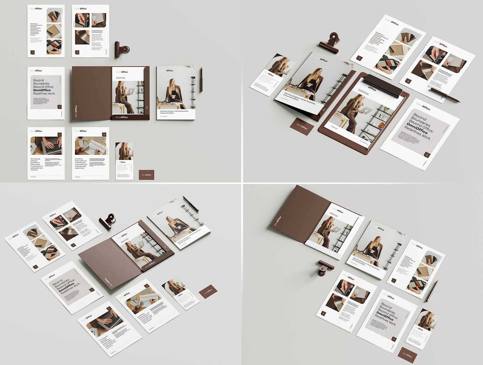 Free Stationery with Folder Mockups for Branding Project