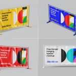 Free Steel Frame Banner Mockup 4 PSD set - Free PSD Download Free Steel Frame Banner Mockup 4 PSD set