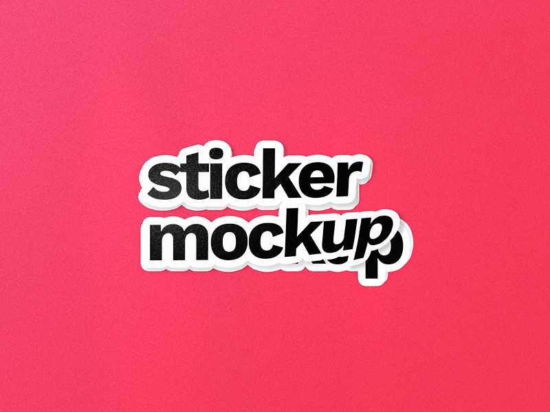 Free Sticker Cut Text Effects Mockup