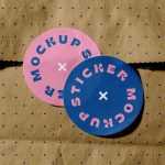 Free Stickers on a Bag Mockup
