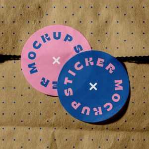 Free Stickers on a Bag Mockup