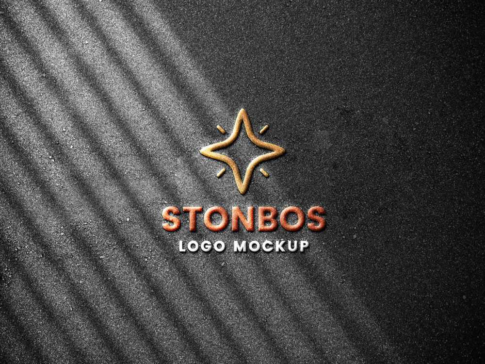 Free Stone Emboss Logo Mockup PSD